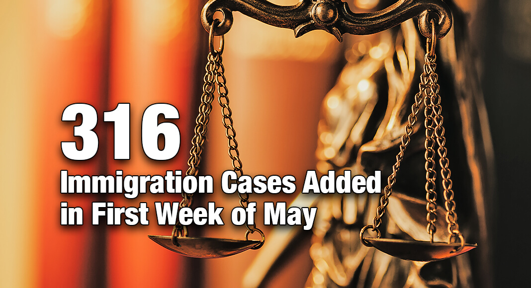 316 Immigration Cases Added in First Week of May