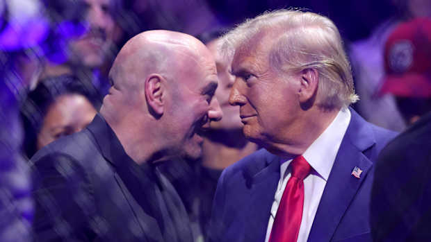 Dana White speaking to Donald Trum