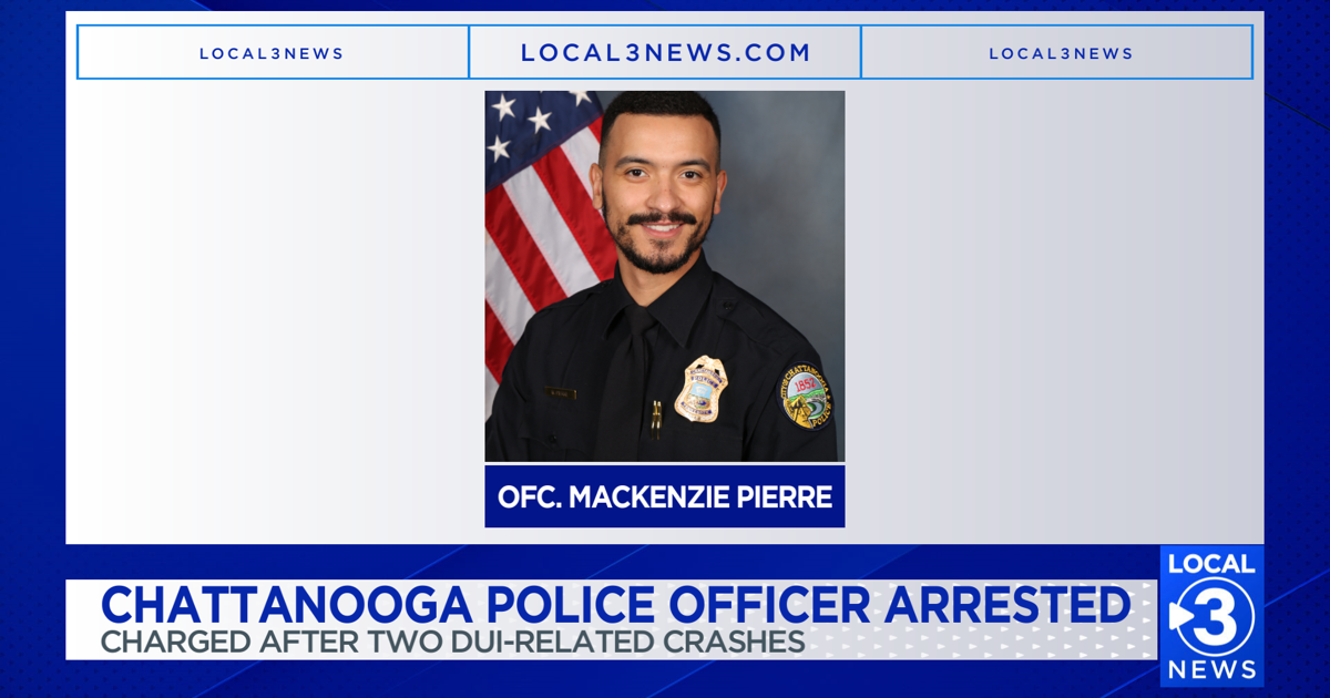 Chattanooga police officer arrested after two DUI-related crashes
